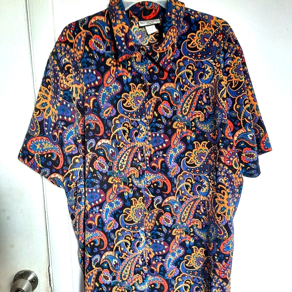 Notations Woman 1X Vintage Paisley Summer Button Up Blouse - Picture 7 of 7
